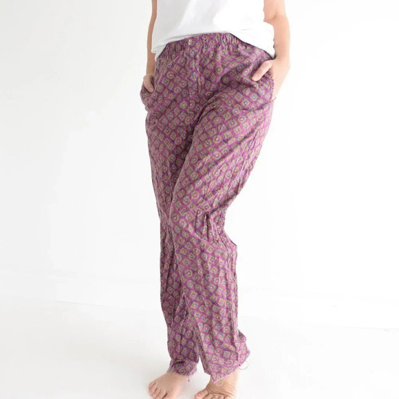 Vintage L.L. Bean Purple  with Shape Design Pants Med - Picture 2 of 14